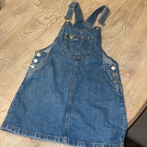 ZARA Kids Blue Denim Overall Skirt Size 10